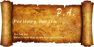 Perlberg Amrita névjegykártya